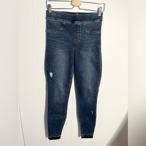 Spanx high rise skinny legging jean distressed comfortable pull on - Picture 2 of 6